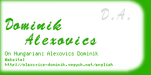 dominik alexovics business card